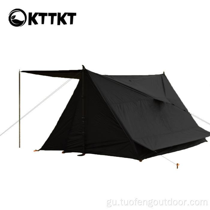 2 કિલો બ્લેક આઉટડોર કેમ્પિંગ ત્રિકોણાકાર તંબુ